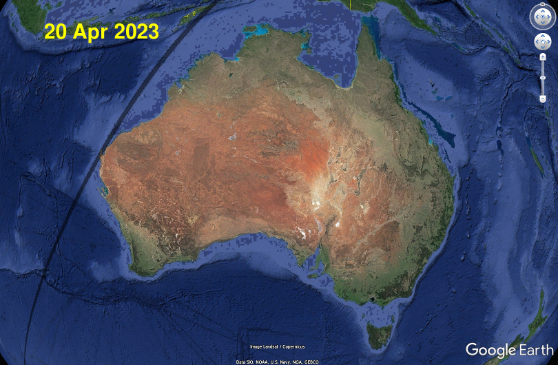 2023 April 20 total solar eclipse in Australia
