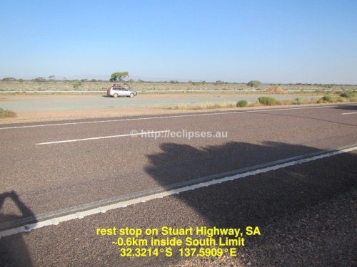 Rest stop just inside South Limit, Stuart Highway