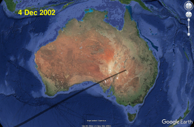 4 December 2002 total solar eclipse map