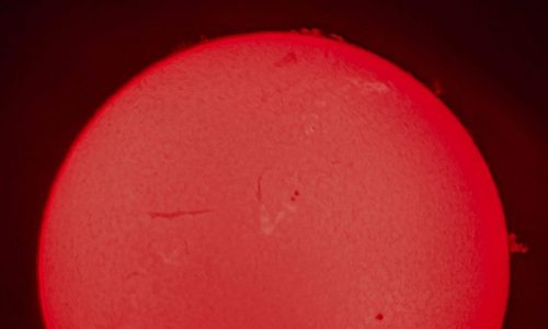 the sun seen through a Hydrogen-Alpha solar telescope