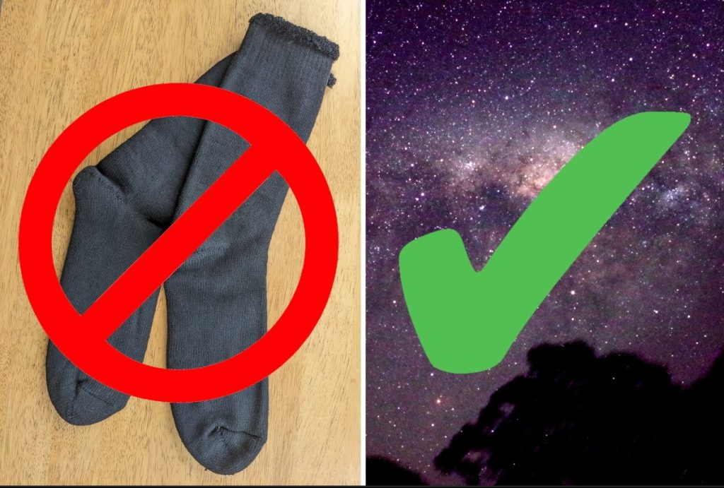 no to socks, yes to stars (decorative)